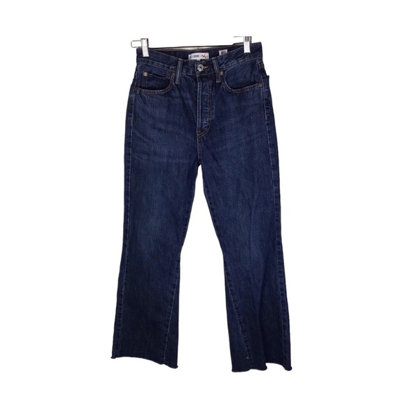 RE/DONE High Rise Crop Flare Jeans in Dark Size 26. - Picture 1 of 12